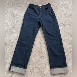Abercrombie & Fitch Women's Straight-Leg Jeans in Dark Indigo